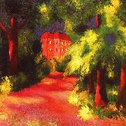 August Macke Red House in a Park oil painting picture wholesale